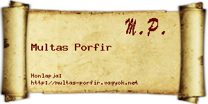 Multas Porfir névjegykártya